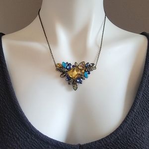 Rhinestone Cluster Necklace